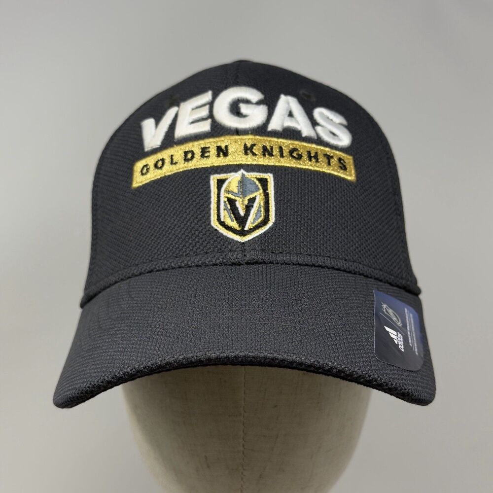 Adidas Vegas Golden Knights NHL Authentic Flex Fit Hat S/M Black NEW 2018